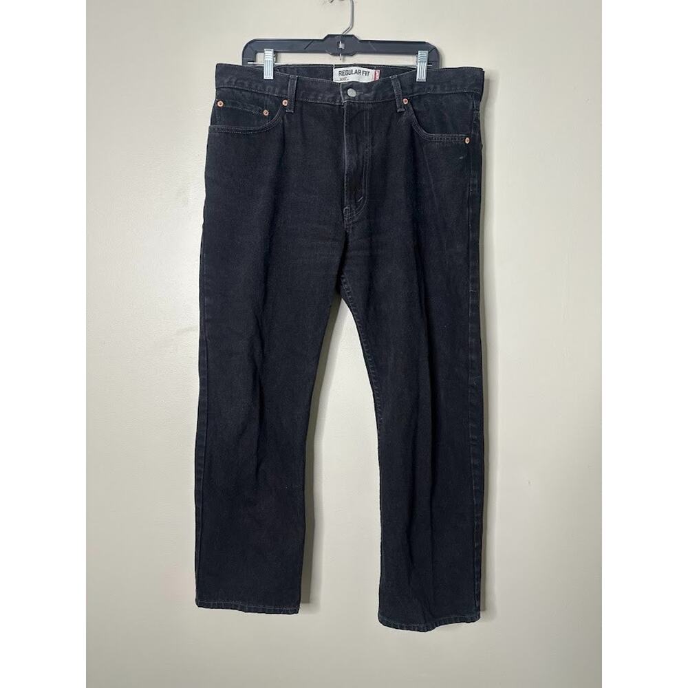 Levis‎ 505 Jeans Mens 38 Black Denim Regular Fit Straight 38x30